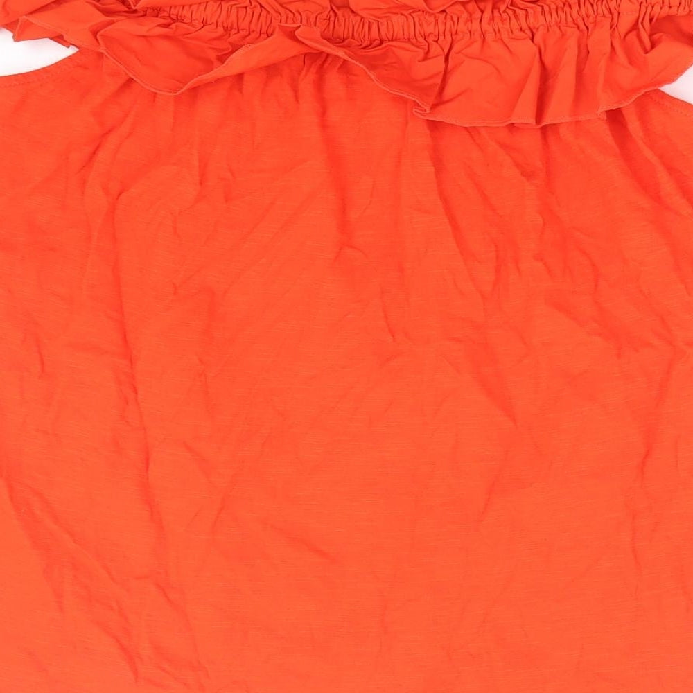 Womens UK Size 12 Papaya Orange Basic T-Shirt