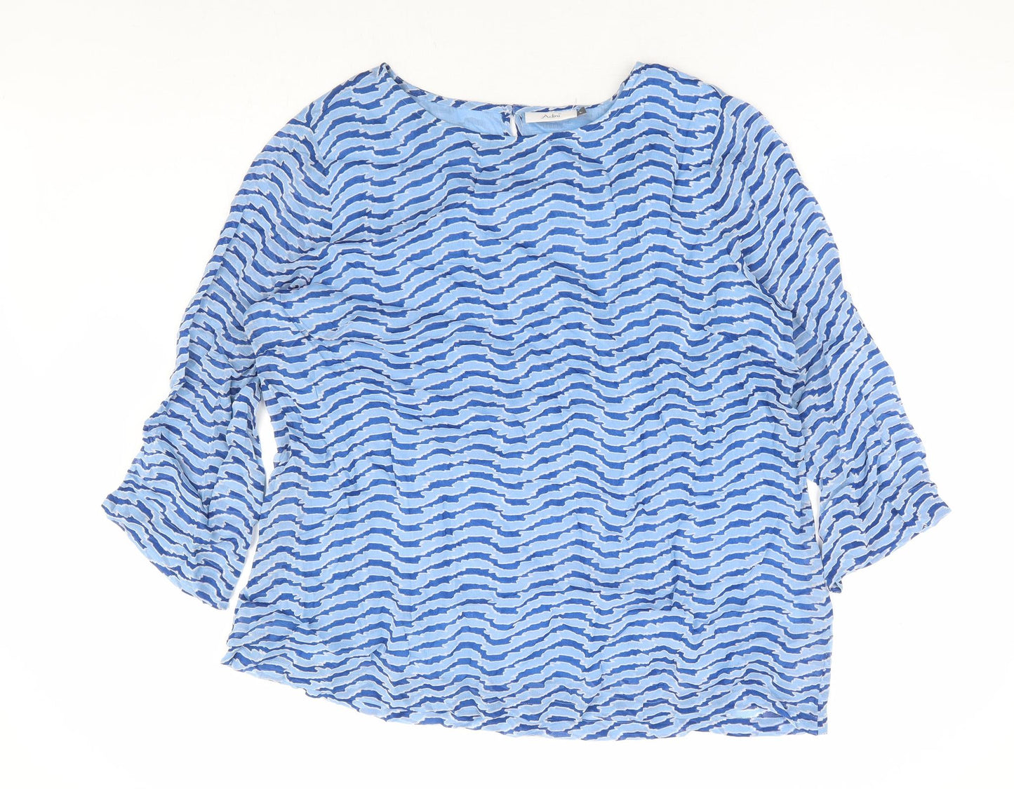 Womens UK Size L Adini Blue Basic Blouse