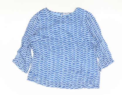 Womens UK Size L Adini Blue Basic Blouse