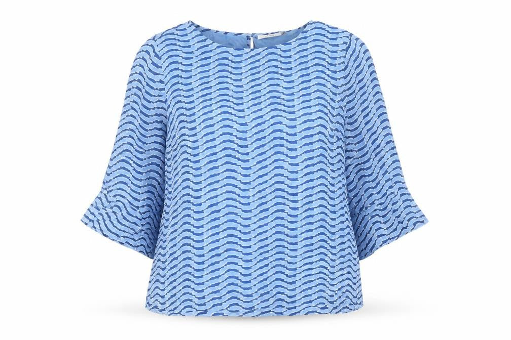 Womens UK Size L Adini Blue Basic Blouse