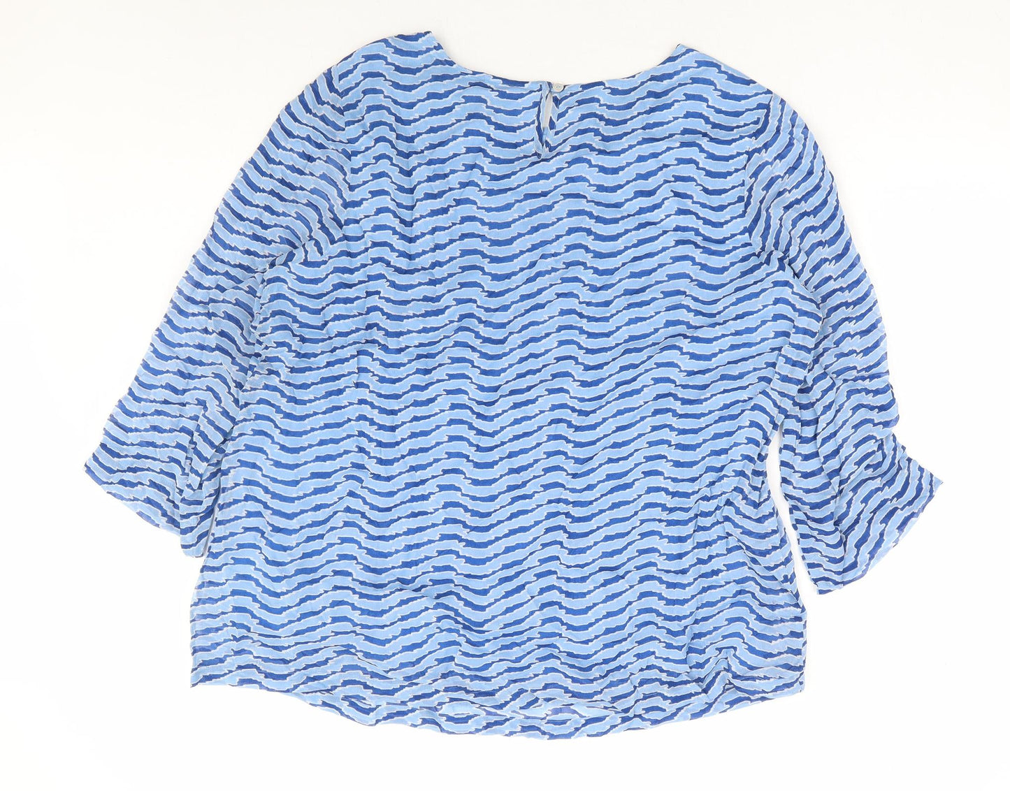 Womens UK Size L Adini Blue Basic Blouse