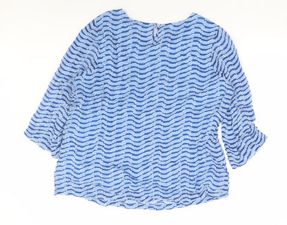 Womens UK Size L Adini Blue Basic Blouse