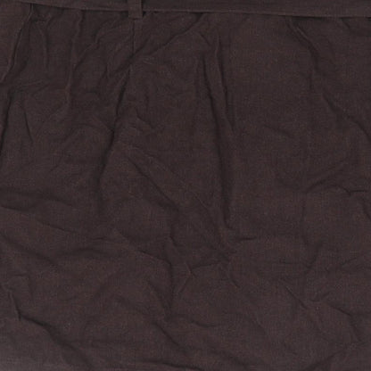 Peacocks Womens Brown Viscose Mini Skirt Size 12 Button
