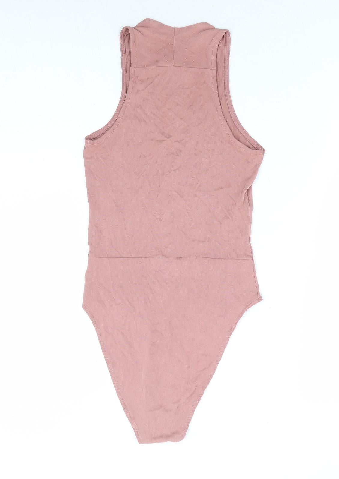 Divided by H&M Womens Pink Modal Bodysuit One-Piece Size XS Snap