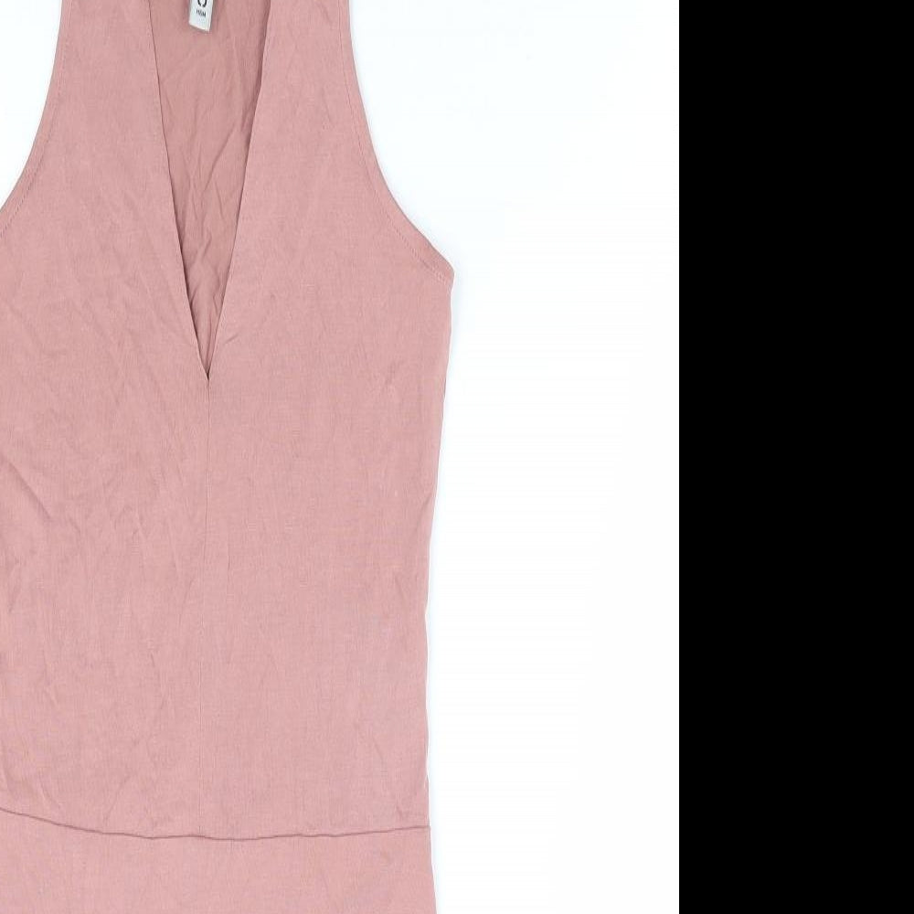 Divided by H&M Womens Pink Modal Bodysuit One-Piece Size XS Snap