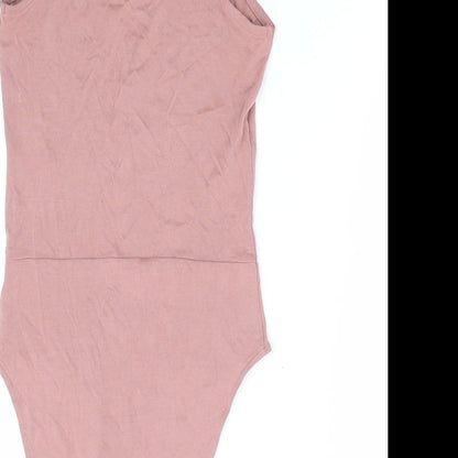 Divided by H&M Womens Pink Modal Bodysuit One-Piece Size XS Snap