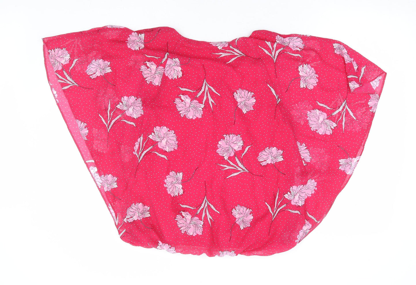 George Womens Pink Floral Polyester Basic Blouse Size 12 Round Neck - Batwing Overlay