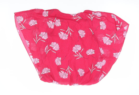 George Womens Pink Floral Polyester Basic Blouse Size 12 Round Neck - Batwing Overlay