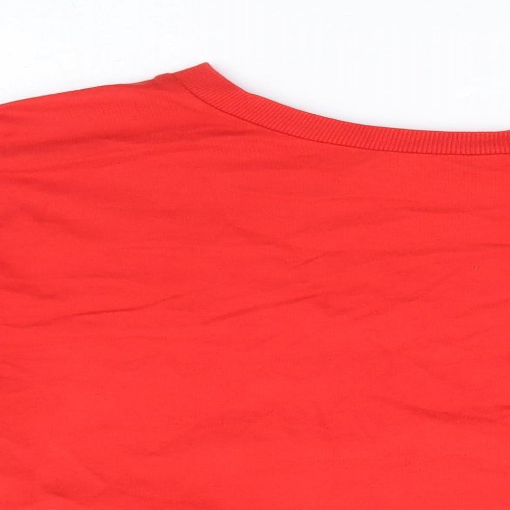 Bershka Womens Red 100% Cotton Pullover Sweatshirt Size M Pullover - Cropped