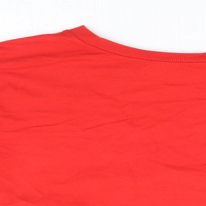 Bershka Womens Red 100% Cotton Pullover Sweatshirt Size M Pullover - Cropped