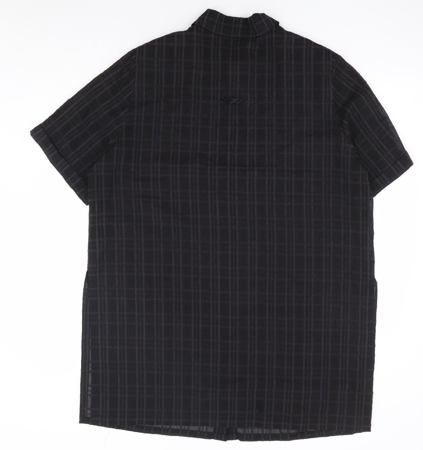 Womens UK Size 18 ELVI Black Tunic Button-Up