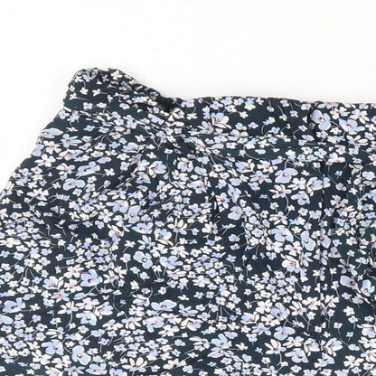 H&M Womens Green Floral Viscose Paperbag Shorts Size 8 L4 in Regular Zip