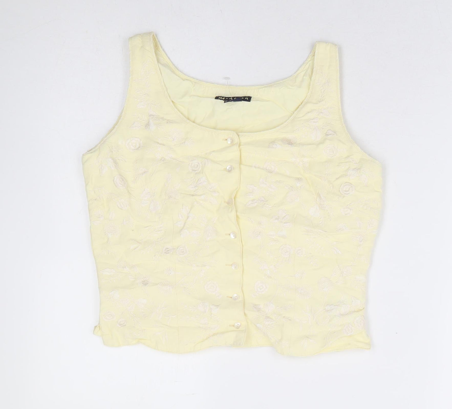 Womens UK Size 10 Monsoon Yellow Basic Blouse