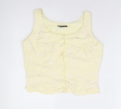 Womens UK Size 10 Monsoon Yellow Basic Blouse