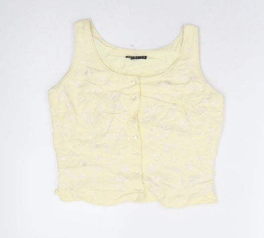 Womens UK Size 10 Monsoon Yellow Basic Blouse