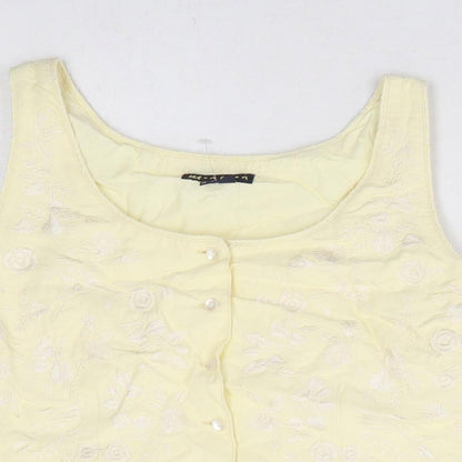 Womens UK Size 10 Monsoon Yellow Basic Blouse
