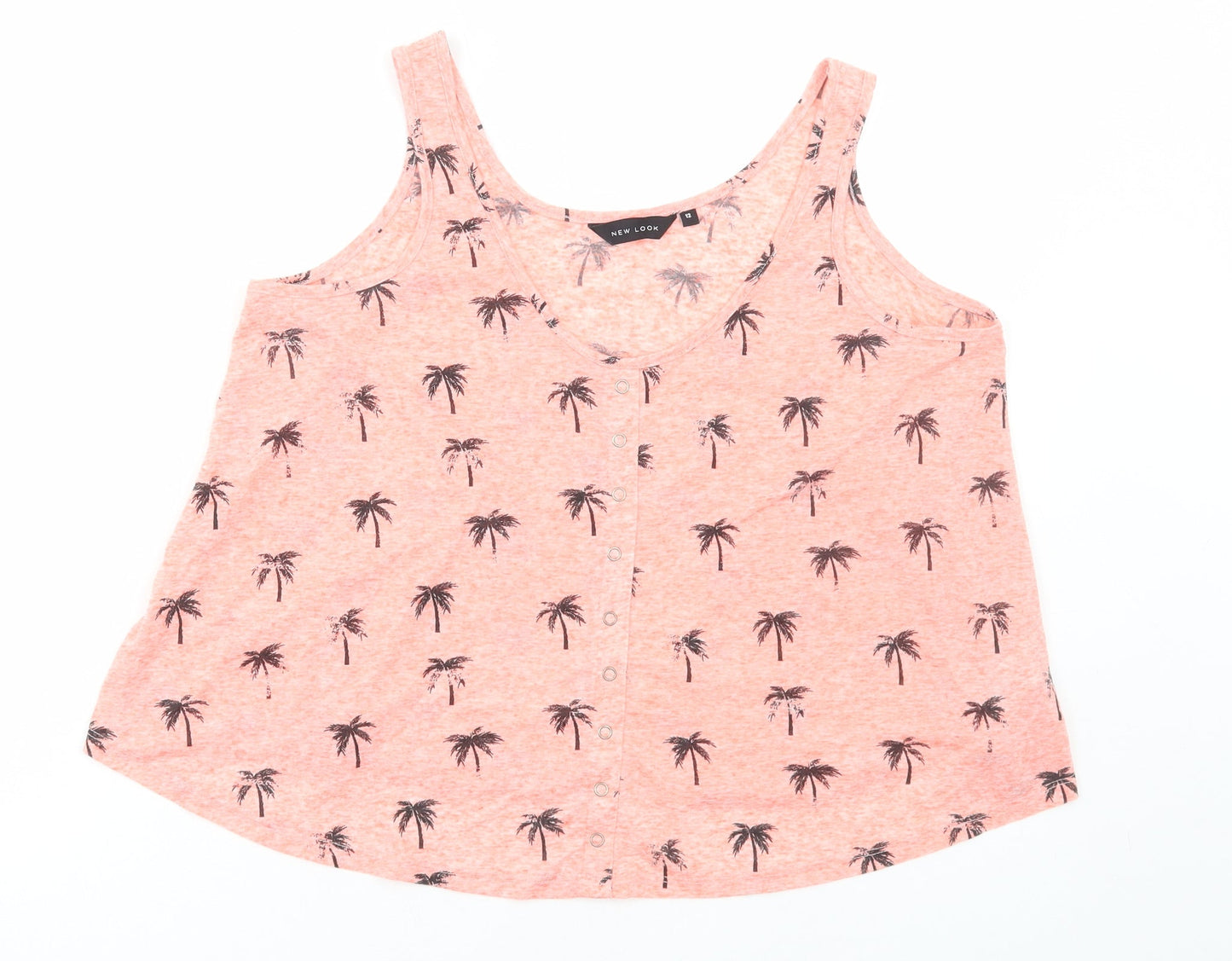 Womens UK Size 12 New Look Orange Basic Tank