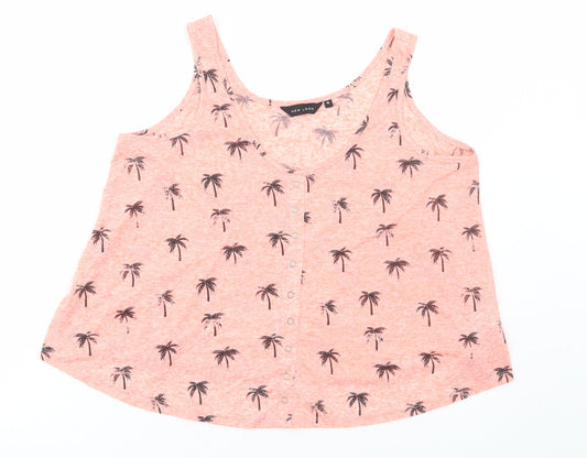 Womens UK Size 12 New Look Orange Basic Tank