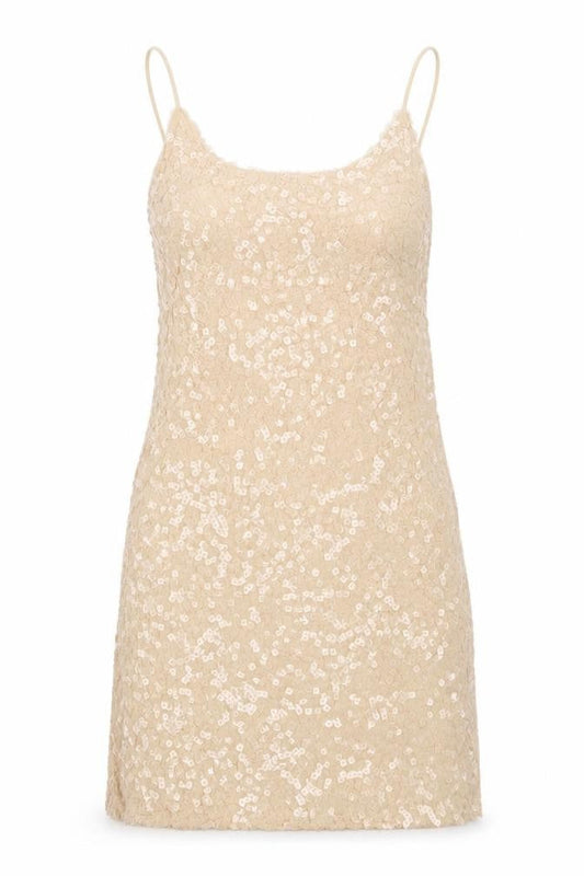 Motel Womens Ivory Polyester Slip Dress Size XS Round Neck Pullover