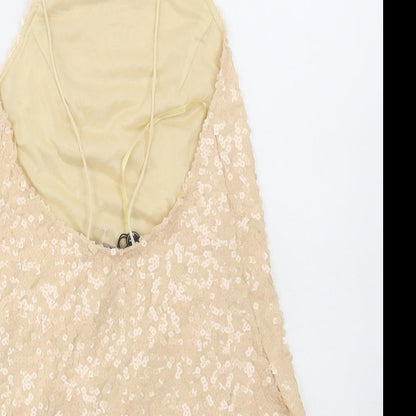 Motel Womens Ivory Polyester Slip Dress Size XS Round Neck Pullover
