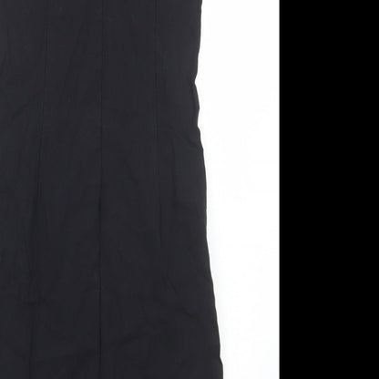 New Look Womens Black Viscose A-Line Size 14 Square Neck Pullover
