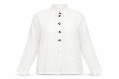Dororthy Perkins Womens White Viscose Basic Button-Up Size 6 Collared