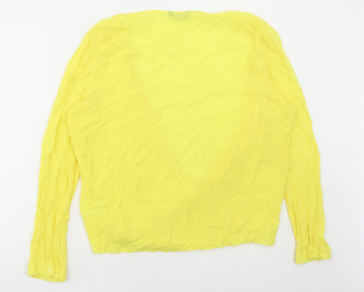 F&F Womens Yellow Viscose Basic Blouse Size 20 V-Neck