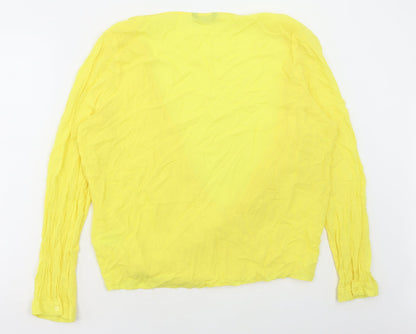 F&F Womens Yellow Viscose Basic Blouse Size 20 V-Neck