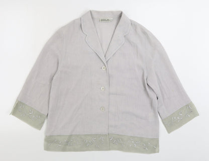 Womens UK Size 12 Gold Grey Basic Button-Up