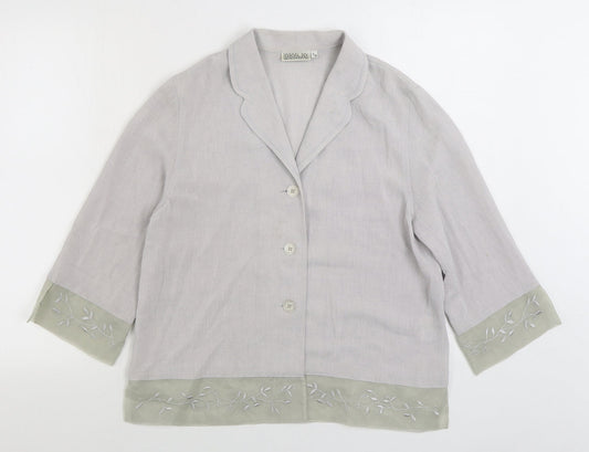 Womens UK Size 12 Gold Grey Basic Button-Up