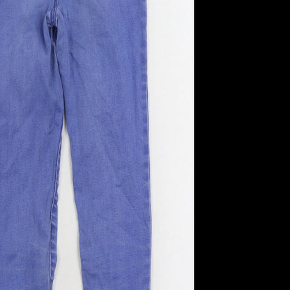 Denim & Co. Womens Blue Cotton Skinny Jeans Size 6 L23 in Regular Zip