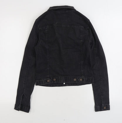 Pull & Bear Womens Black Jacket Size S Button