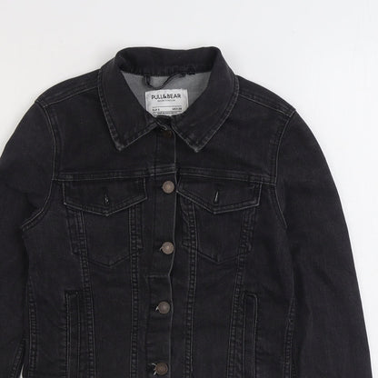 Pull & Bear Womens Black Jacket Size S Button