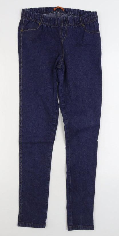 Denim & Co. Womens Blue Cotton Jegging Jeans Size 12 L29 in Regular