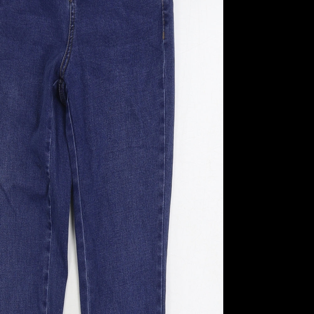 TU Womens Blue Cotton Skinny Jeans Size 10 L24 in Regular Zip