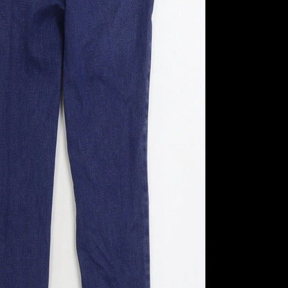TU Womens Blue Cotton Skinny Jeans Size 10 L24 in Regular Zip
