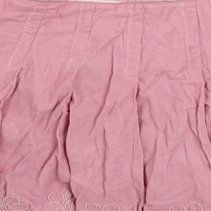 Campus Girls Pink Cotton Pleated Skirt Size 5 Years Regular Zip