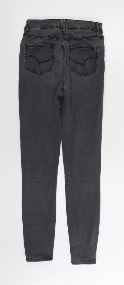 Sportsgirl Womens Black Cotton Skinny Jeans Size 8 L28 in Regular Zip
