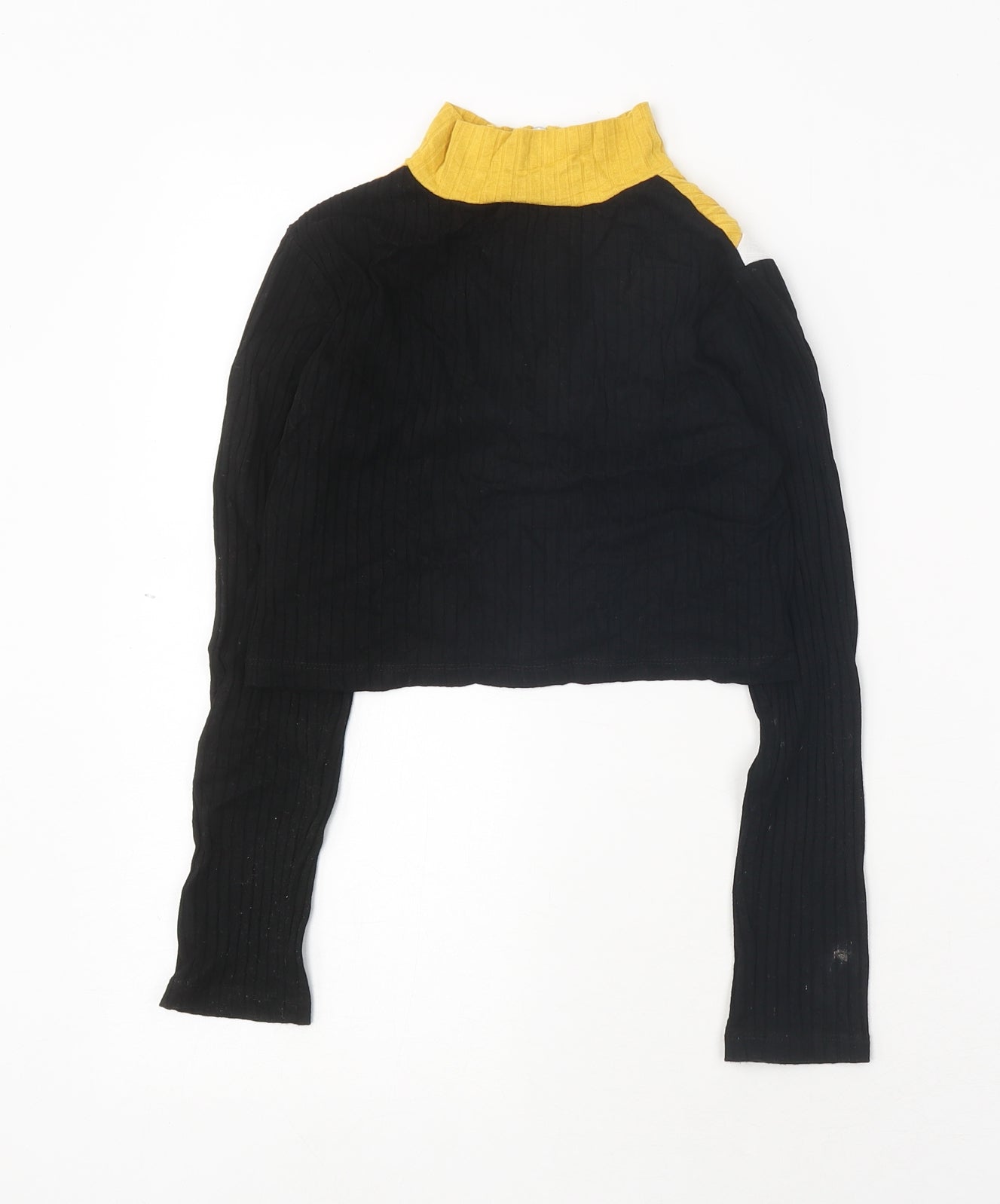 Select Girls Multicoloured Colourblock Viscose Cropped T-Shirt Size 9 Years High Neck Zip