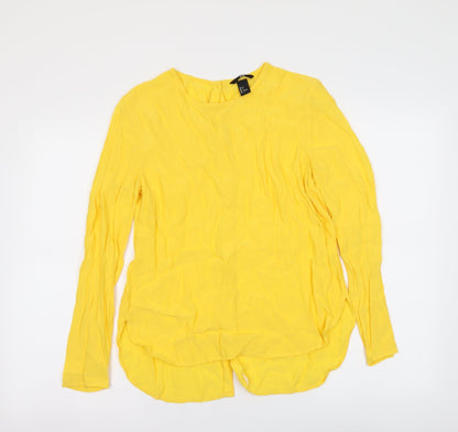Womens UK Size M h7M Yellow Basic Blouse