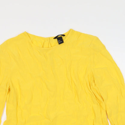Womens UK Size M h7M Yellow Basic Blouse