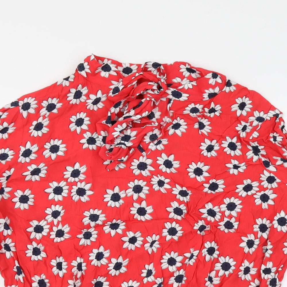 Womens UK Size 14 Marks and Spencer Red Basic Blouse