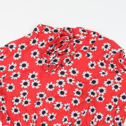 Womens UK Size 14 Marks and Spencer Red Basic Blouse