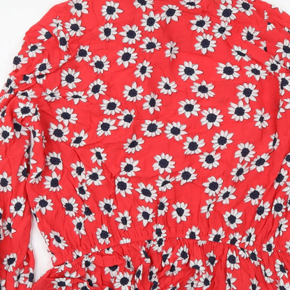 Womens UK Size 14 Marks and Spencer Red Basic Blouse