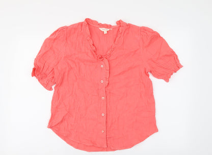 Womens UK Size 6 Per Una Orange Basic Button-Up