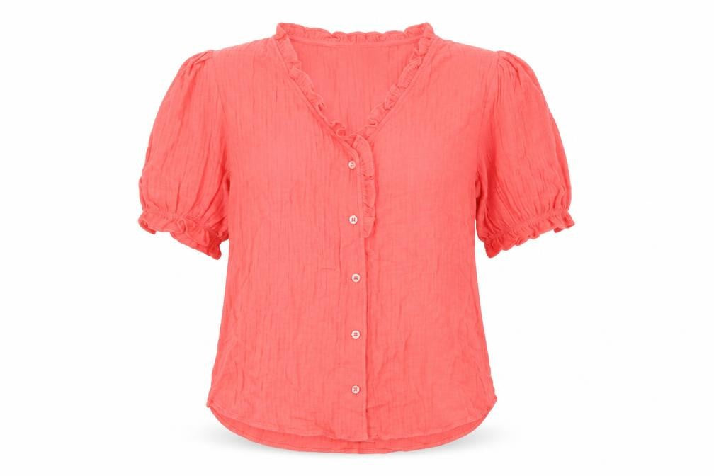 Womens UK Size 6 Per Una Orange Basic Button-Up