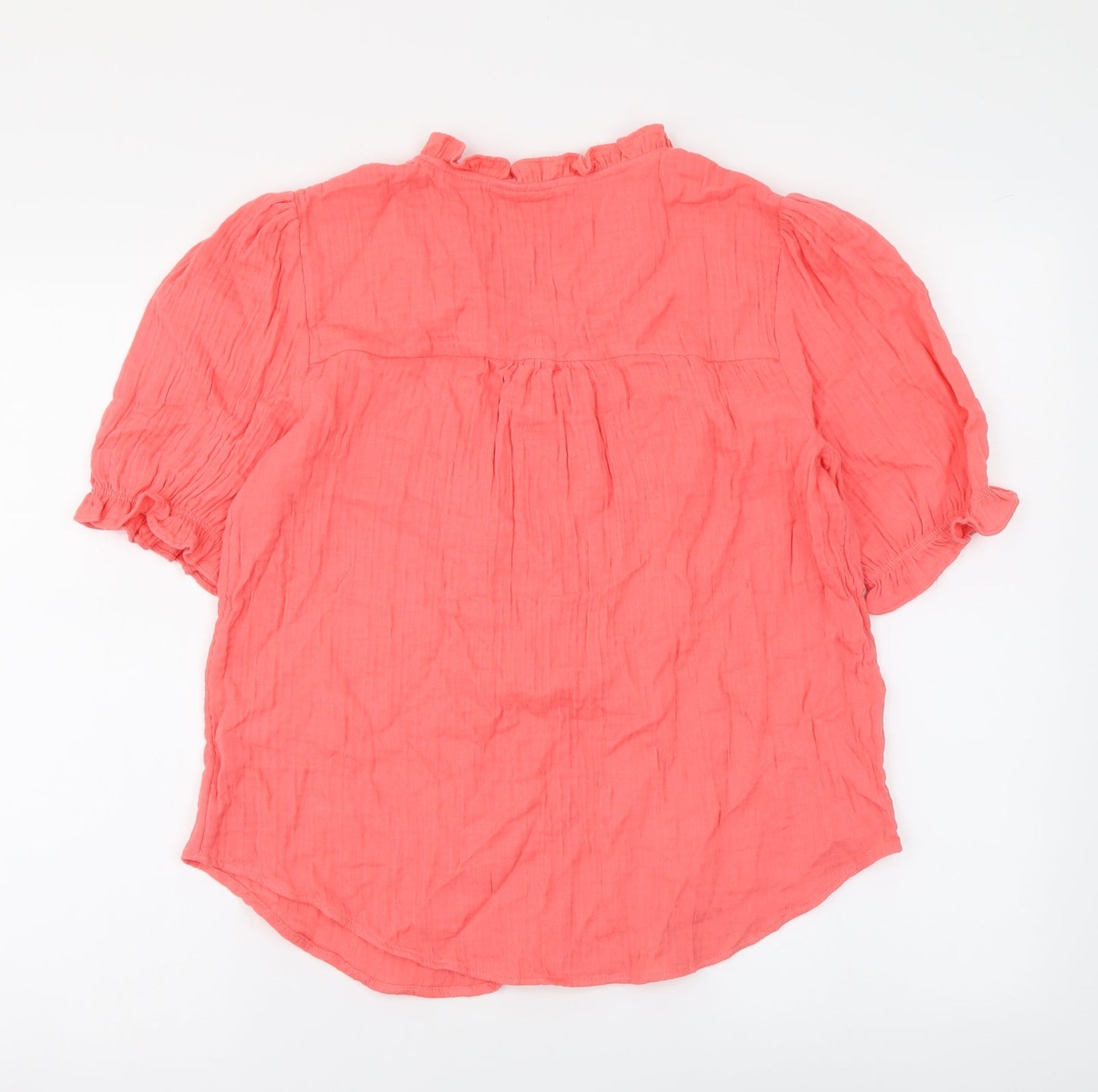 Womens UK Size 6 Per Una Orange Basic Button-Up