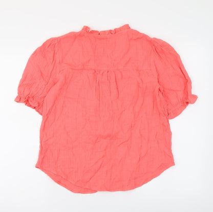 Womens UK Size 6 Per Una Orange Basic Button-Up