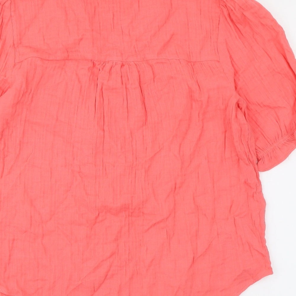 Womens UK Size 6 Per Una Orange Basic Button-Up