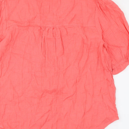 Womens UK Size 6 Per Una Orange Basic Button-Up